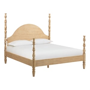 Pemberly Row Contemporary Accent Washed Natural Ash King Bed
