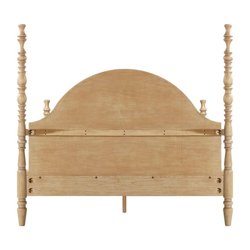 Pemberly Row Contemporary Accent Washed Natural Ash King Bed