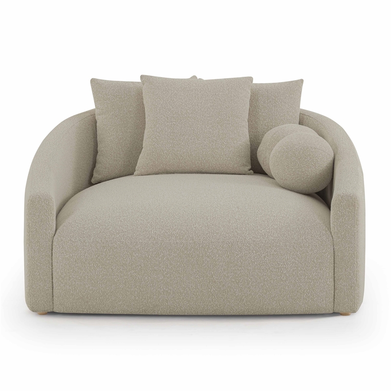 Pemberly Row Contemporary Warm Gray Boucle Upholstered Daybed