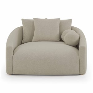 Pemberly Row Contemporary Warm Gray Boucle Upholstered Daybed