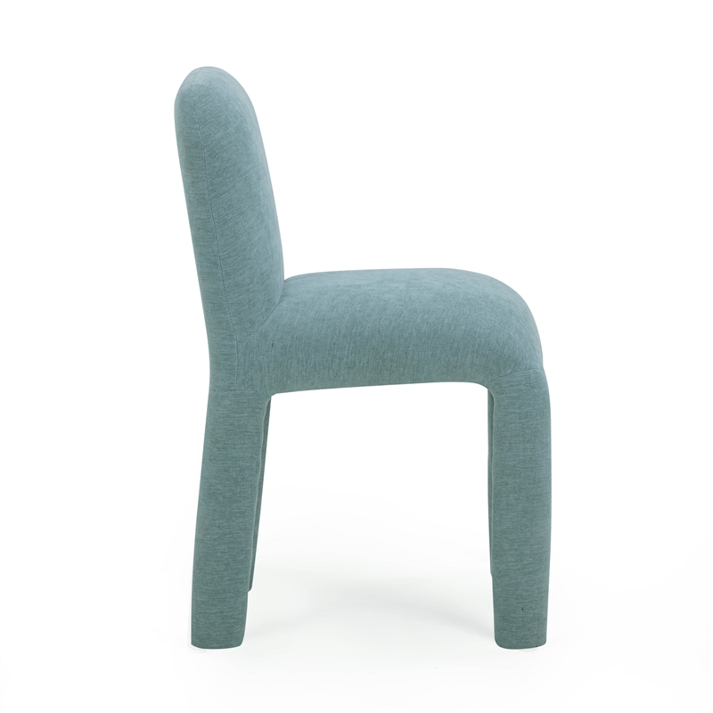 Pemberly Row Contemporary Light Blue Performance Chenille Dining Chair