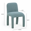 Pemberly Row Contemporary Light Blue Performance Chenille Dining Chair
