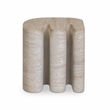 Pemberly Row Faux Travertine Indoor/Outdoor Concrete Side Table
