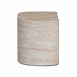 Pemberly Row Faux Travertine Indoor/Outdoor Concrete Side Table