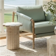 Pemberly Row Faux Travertine Indoor/Outdoor Concrete Side Table