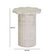 Pemberly Row Faux Travertine Indoor/Outdoor Concrete Side Table