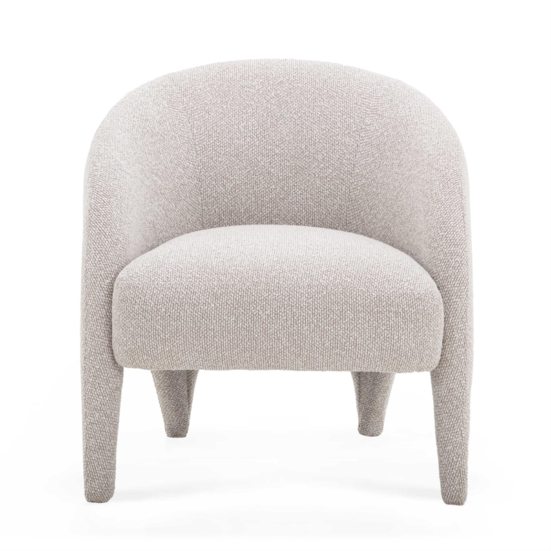 Pemberly Row Contemporary Warm Gray Boucle Upholstered Accent Chair