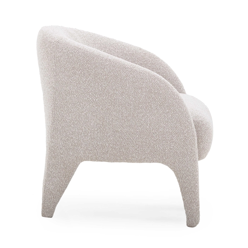 Pemberly Row Contemporary Warm Gray Boucle Upholstered Accent Chair