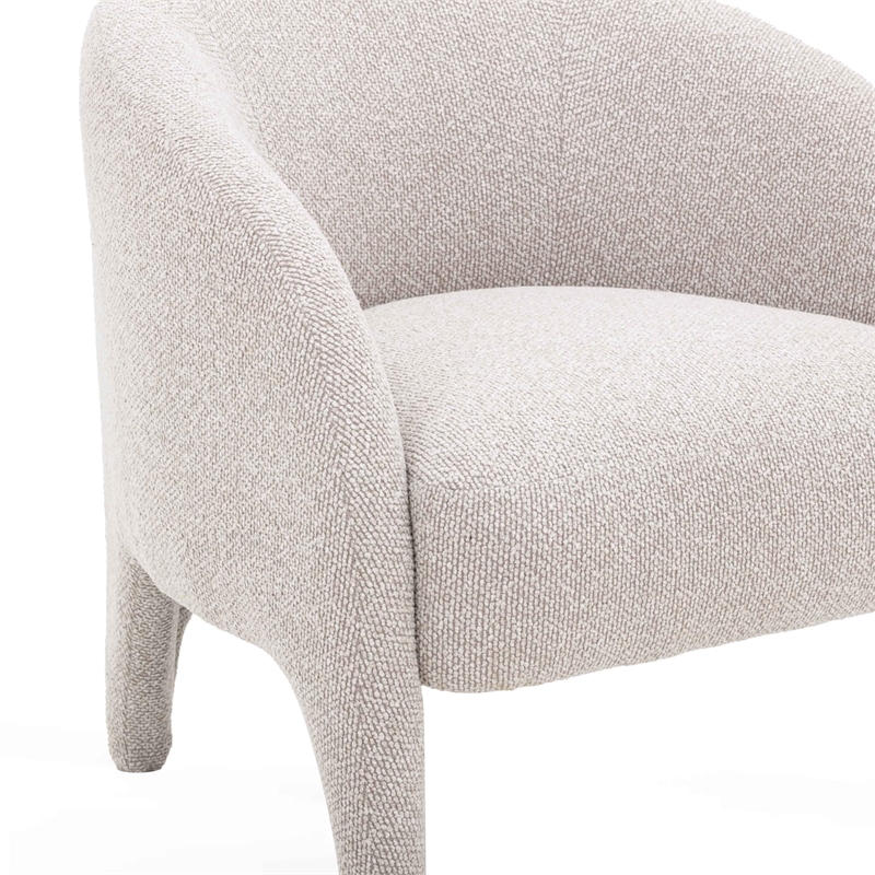 Pemberly Row Contemporary Warm Gray Boucle Upholstered Accent Chair