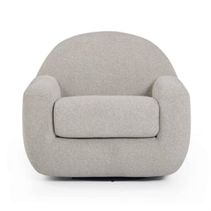 Pemberly Row Contemporary Warm Gray Boucle Upholstered Swivel Chair