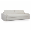 Pemberly Row Contemporary Cream Upcycled Basketweave 96 inch Sofa