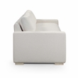 Pemberly Row Contemporary Cream Upcycled Basketweave 96 inch Sofa