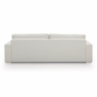 Pemberly Row Contemporary Cream Upcycled Basketweave 96 inch Sofa