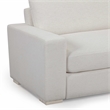 Pemberly Row Contemporary Cream Upcycled Basketweave 96 inch Sofa