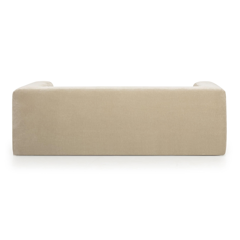 Pemberly Row Contemporary Taupe Upcycled Chenille Upholstered Sofa