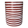 Pemberly Row Contemporary Accent Ceramic Table in Red Stripes