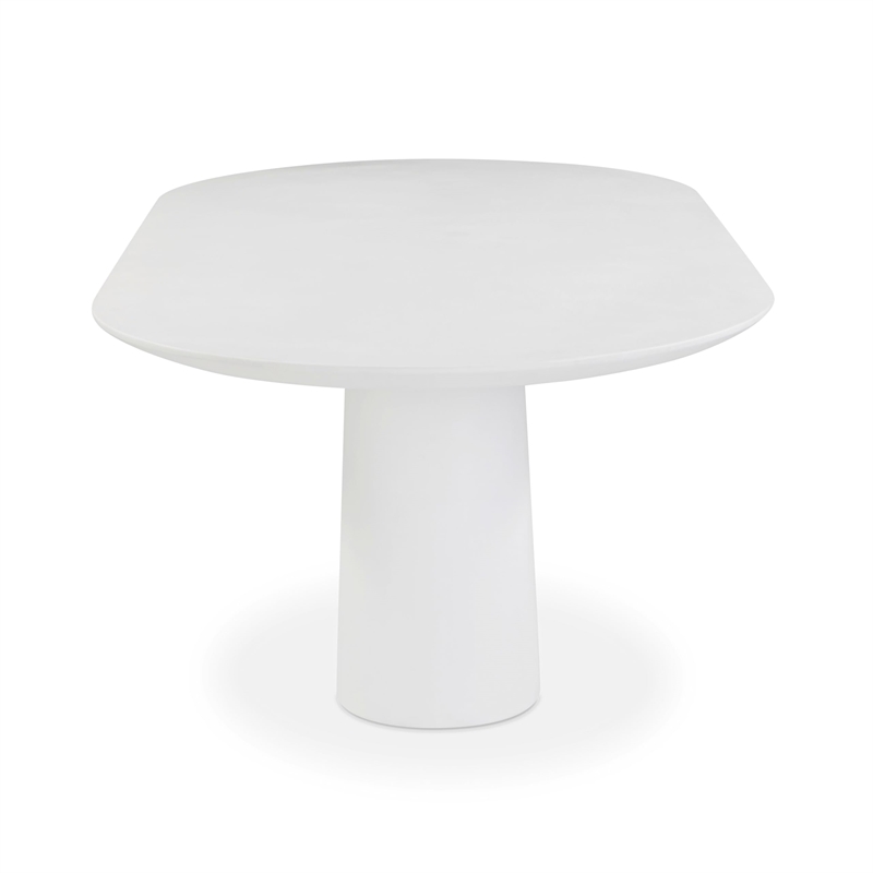 Pemberly Row Pure White Indoor/Outdoor Concrete Dining Table
