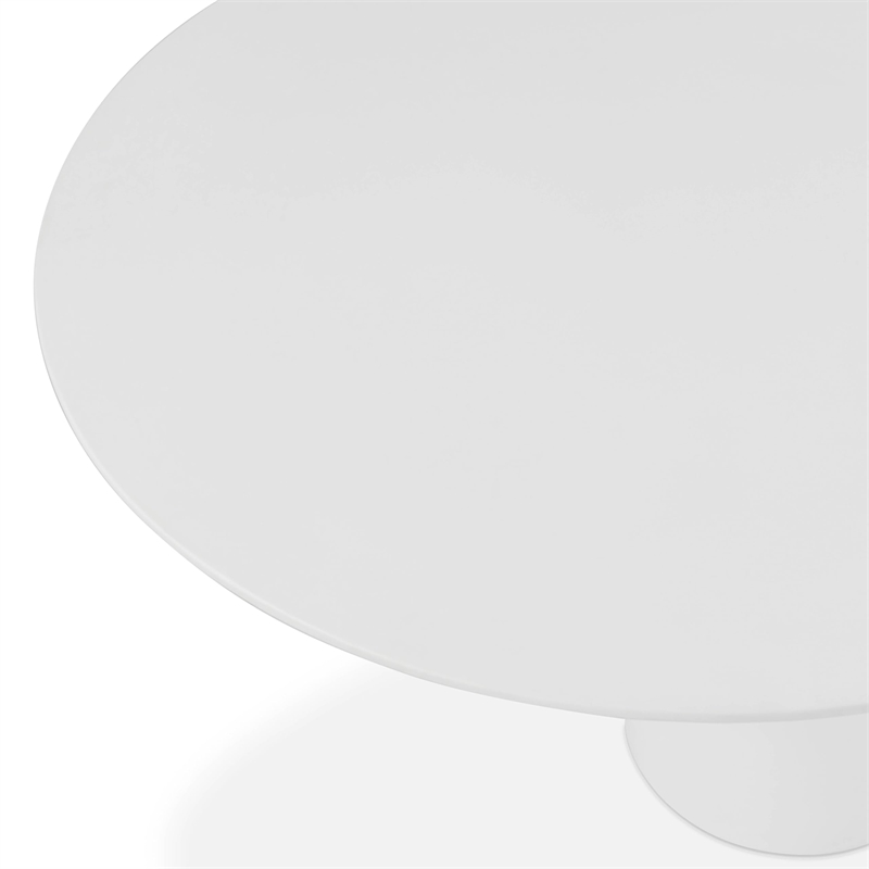 Pemberly Row Pure White Indoor/Outdoor Concrete Dining Table