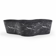Pemberly Row Slab Black Marble Concrete Indoor / Outdoor Coffee Table