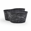 Pemberly Row Slab Black Marble Concrete Indoor / Outdoor Coffee Table