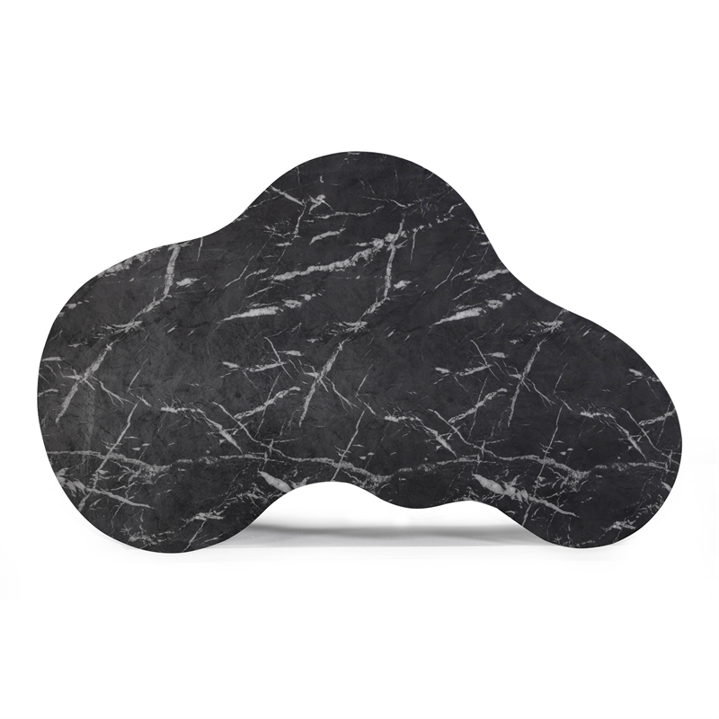 Pemberly Row Slab Black Marble Concrete Indoor / Outdoor Coffee Table