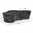 Pemberly Row Slab Black Marble Concrete Indoor / Outdoor Coffee Table