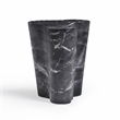 Pemberly Row Slab Black Marble Concrete Indoor / Outdoor Side Table