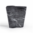Pemberly Row Slab Black Marble Concrete Indoor / Outdoor Side Table