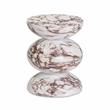 Pemberly Row Red Faux Marble Indoor/Outdoor Concrete Side Table