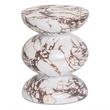 Pemberly Row Red Faux Marble Indoor/Outdoor Concrete Side Table