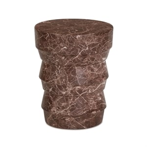 Pemberly Row Faux Red Levanto Concrete Indoor/Outdoor Side Table