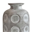 Pemberly Row Contemporary Earthenware Aztec Tub Flower Vase in Gray