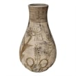 Pemberly Row Earthenware Floral Pattern Ceramic Vase in Gray