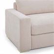 Pemberly Row Contemporary Accent Cream Chenille 96 inch Sofa
