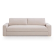 Pemberly Row Contemporary Accent Cream Chenille 96 inch Sofa