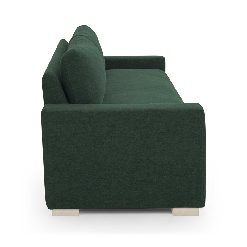 Pemberly Row Contemporary Forest Green Chenille 96 inch Sofa