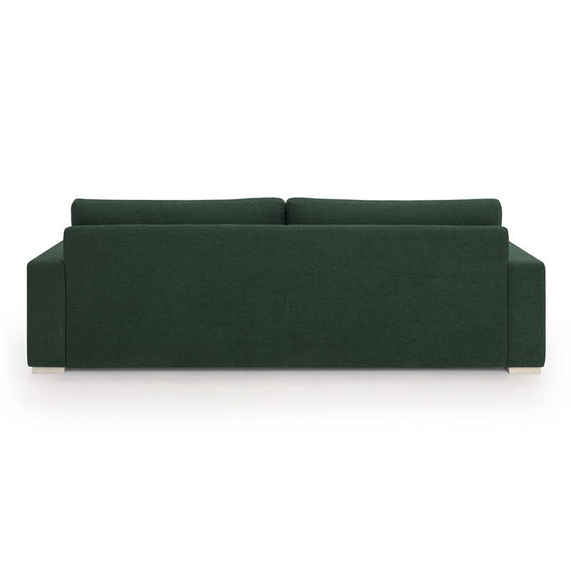 Pemberly Row Contemporary Forest Green Chenille 96 inch Sofa