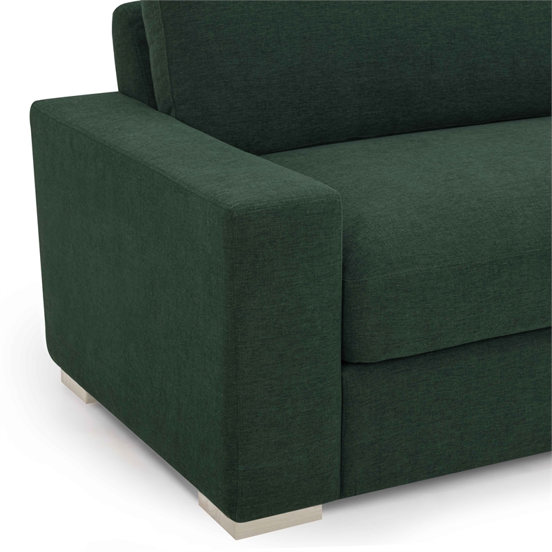 Pemberly Row Contemporary Forest Green Chenille 96 inch Sofa
