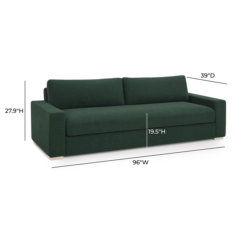 Pemberly Row Contemporary Forest Green Chenille 96 inch Sofa