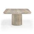 Pemberly Row Contemporary Travertine Indoor / Outdoor Coffee Table
