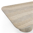 Pemberly Row Contemporary Travertine Indoor / Outdoor Coffee Table