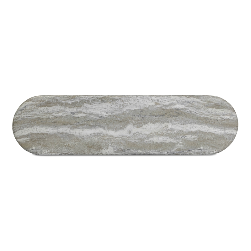 Pemberly Row Faux Stone Indoor/Outdoor Concrete Console Table