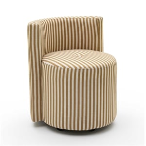 Pemberly Row Curry Yellow Striped Performance Linen Rolling Desk Chair