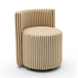 Pemberly Row Curry Yellow Striped Performance Linen Rolling Desk Chair