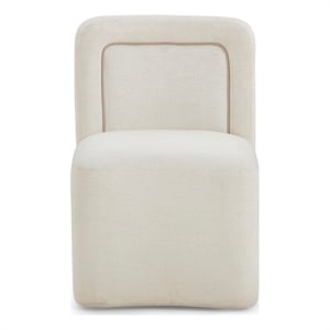 Pemberly Row Contemporary Accent Cream Finish Rolling Desk Chair