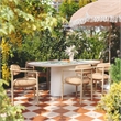 Pemberly Row Peach Textured Performance Fabric Outdoor Dining Chair