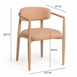 Pemberly Row Peach Textured Performance Fabric Outdoor Dining Chair