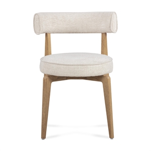 Pemberly Row Contemporary Cream Performance Fabric Dining Chair