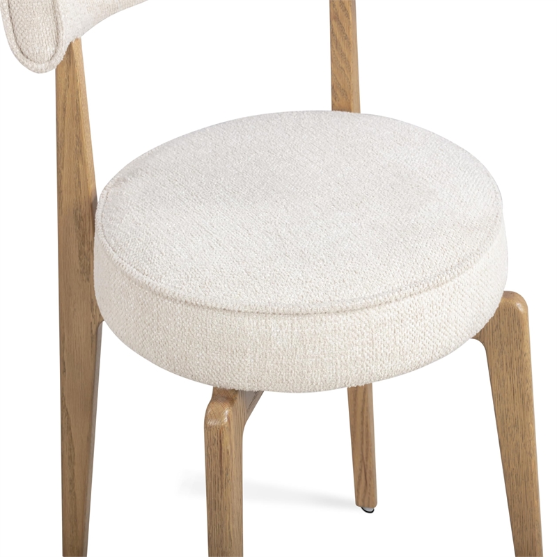 Pemberly Row Contemporary Cream Performance Fabric Dining Chair