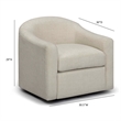 Pemberly Row Contemporary Accent Cream Basketweave Swivel Chair